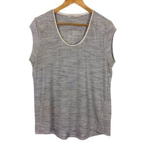 prAna Women's Everett Top Sz Medium Soft Spun Short Sleeve Gray Athleisure